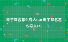 电子签名怎么导入CAD 电子签名怎么导入CAD