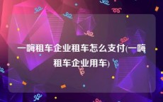 一嗨租车企业租车怎么支付(一嗨租车企业用车)