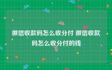 微信收款码怎么收分付 微信收款码怎么收分付的钱