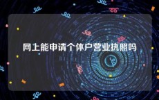 网上能申请个体户营业执照吗