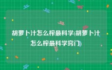 胡萝卜汁怎么榨最科学(胡萝卜汁怎么榨最科学窍门)