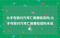 分手导致对方死亡需要赔偿吗(分手导致对方死亡需要赔偿吗未成年)