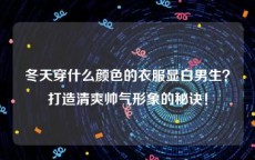 冬天穿什么颜色的衣服显白男生？打造清爽帅气形象的秘诀！