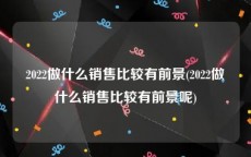 2022做什么销售比较有前景(2022做什么销售比较有前景呢)