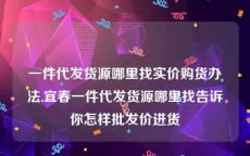 一件代发货源哪里找实价购货办法,宜春一件代发货源哪里找告诉你怎样批发价进货