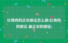 红烧肉的正宗做法怎么做(红烧肉的做法 最正宗的做法)