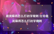 血流麻将怎么打初学规则 红中血流麻将怎么打初学规则