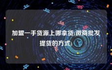 加盟一手货源上哪拿货(微商批发提货的方式)