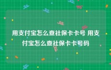 用支付宝怎么查社保卡卡号 用支付宝怎么查社保卡卡号码