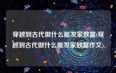 穿越到古代做什么能发家致富(穿越到古代做什么能发家致富作文)