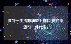 微商一手货源加盟上哪找(微商拿货可一件代发)