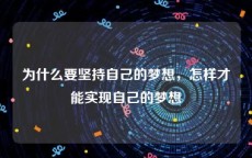 为什么要坚持自己的梦想，怎样才能实现自己的梦想