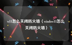 w11怎么关闭防火墙〈window11怎么关闭防火墙〉