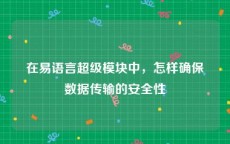 在易语言超级模块中，怎样确保数据传输的安全性