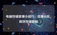 电脑存储管理小技巧：合理分区，高效存储数据