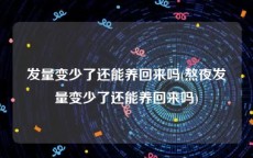 发量变少了还能养回来吗(熬夜发量变少了还能养回来吗)