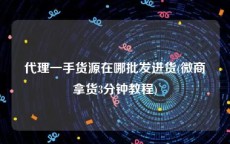 代理一手货源在哪批发进货(微商拿货3分钟教程)