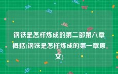 钢铁是怎样炼成的第二部第六章概括(钢铁是怎样炼成的第一章原文)