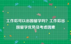 工作后可以出国留学吗？工作后出国留学优势及考虑因素