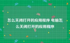 怎么关闭打开的应用程序 电脑怎么关闭打开的应用程序