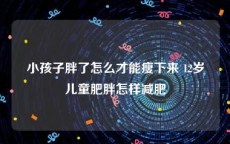 小孩子胖了怎么才能瘦下来 12岁儿童肥胖怎样减肥