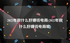 2022年做什么好赚钱电商(2022年做什么好赚钱电商呢)