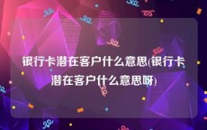 银行卡潜在客户什么意思(银行卡潜在客户什么意思呀)