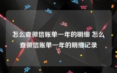 怎么查微信账单一年的明细 怎么查微信账单一年的明细记录