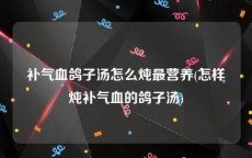 补气血鸽子汤怎么炖最营养(怎样炖补气血的鸽子汤)