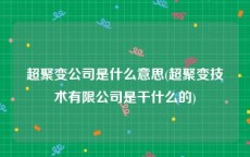 超聚变公司是什么意思(超聚变技术有限公司是干什么的)