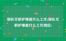 部队文职护理是什么工作(部队文职护理是什么工作岗位)