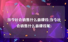 当今社会销售什么最赚钱(当今社会销售什么最赚钱呢)