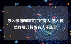 怎么微信群聊艾特所有人 怎么微信群聊艾特所有人不显示