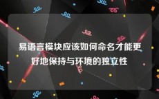 易语言模块应该如何命名才能更好地保持与环境的独立性