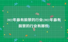 2022年最有前景的行业(2022年最有前景的行业有哪些)