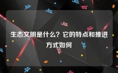 生态文明是什么？它的特点和推进方式如何