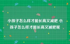 小孩子怎么样才能长高又减肥 小孩子怎么样才能长高又减肥呢