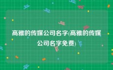 高雅的传媒公司名字(高雅的传媒公司名字免费)