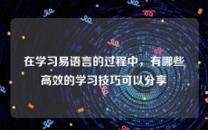 在学习易语言的过程中，有哪些高效的学习技巧可以分享