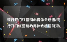 银行开门红营销心得体会感悟(银行开门红营销心得体会感悟简短)