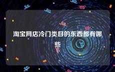 淘宝网店冷门类目的东西都有哪些