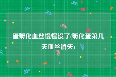 蛋孵化血丝慢慢没了(孵化蛋第几天血丝消失)