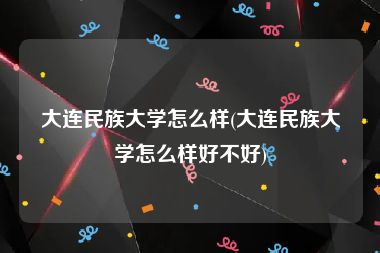 大连民族大学怎么样(大连民族大学怎么样好不好)