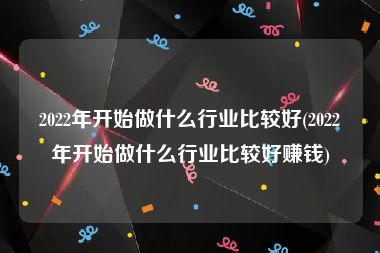 2022年开始做什么行业比较好(2022年开始做什么行业比较好赚钱)