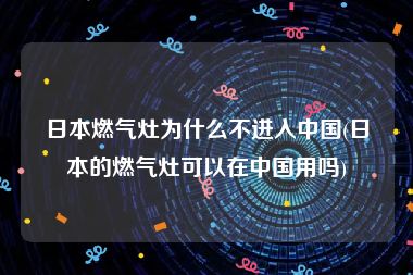 日本燃气灶为什么不进入中国(日本的燃气灶可以在中国用吗)