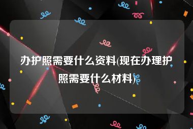 办护照需要什么资料(现在办理护照需要什么材料)