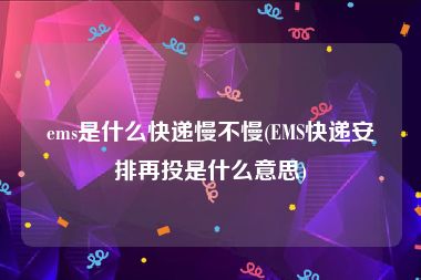 ems是什么快递慢不慢(EMS快递安排再投是什么意思)