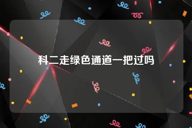 科二走绿色通道一把过吗