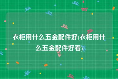 衣柜用什么五金配件好(衣柜用什么五金配件好看)