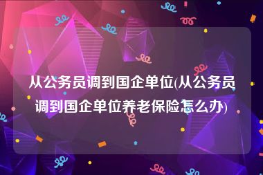 从公务员调到国企单位(从公务员调到国企单位养老保险怎么办)